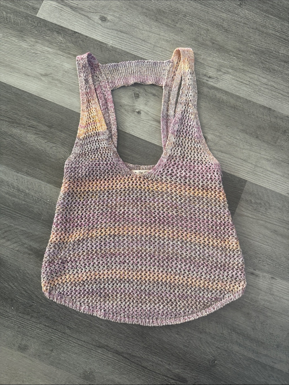 We The Free Lavender-Pink Open Knit Sweater Tank
